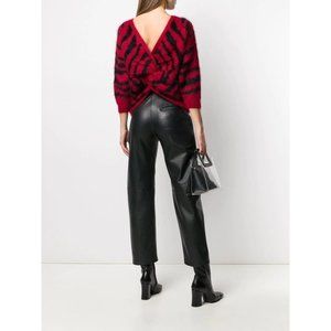 ba&sh Red and Black Sweater